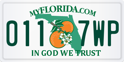 FL license plate 0117WP