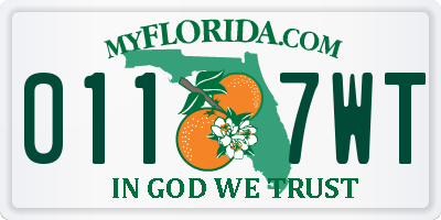 FL license plate 0117WT