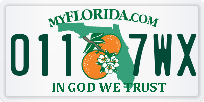 FL license plate 0117WX