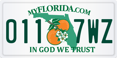 FL license plate 0117WZ