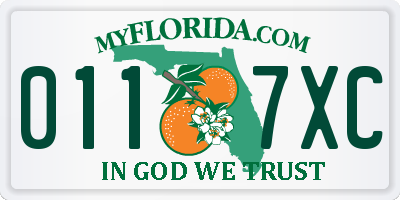 FL license plate 0117XC
