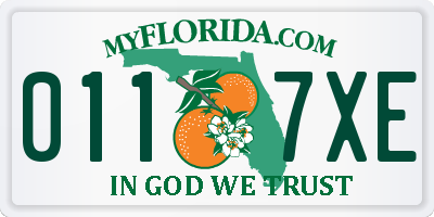 FL license plate 0117XE