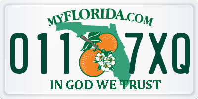 FL license plate 0117XQ