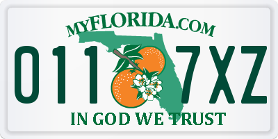FL license plate 0117XZ