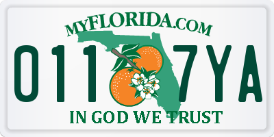FL license plate 0117YA