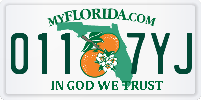 FL license plate 0117YJ