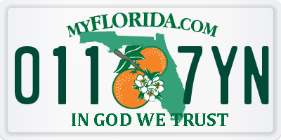 FL license plate 0117YN