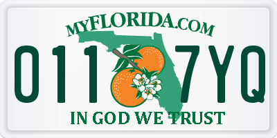 FL license plate 0117YQ