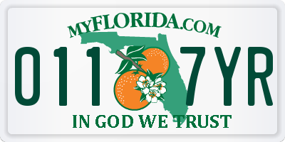 FL license plate 0117YR
