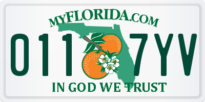 FL license plate 0117YV