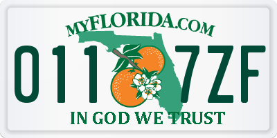 FL license plate 0117ZF