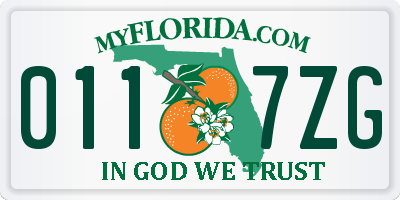 FL license plate 0117ZG