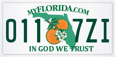 FL license plate 0117ZI