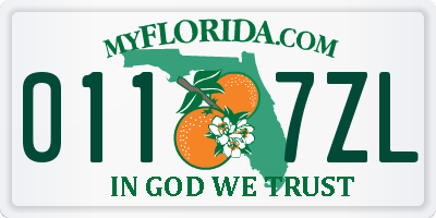 FL license plate 0117ZL