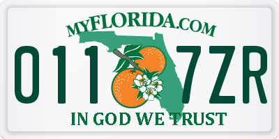 FL license plate 0117ZR