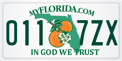 FL license plate 0117ZX