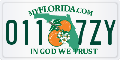FL license plate 0117ZY