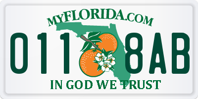 FL license plate 0118AB