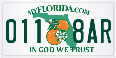 FL license plate 0118AR