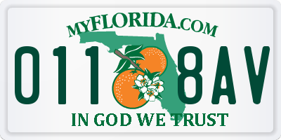 FL license plate 0118AV