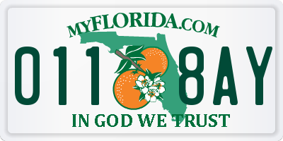 FL license plate 0118AY