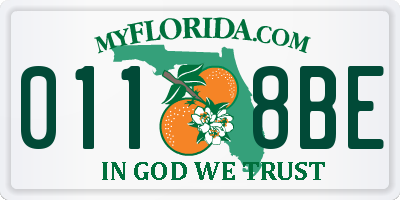 FL license plate 0118BE