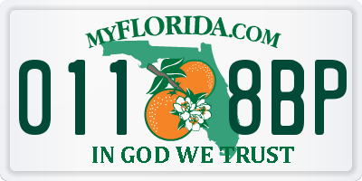 FL license plate 0118BP