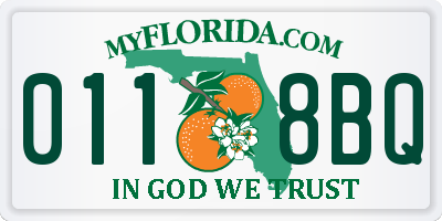FL license plate 0118BQ