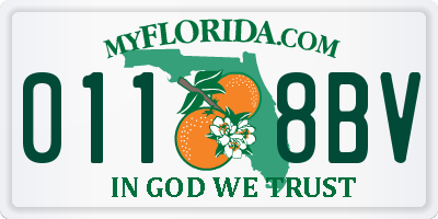 FL license plate 0118BV