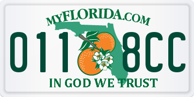FL license plate 0118CC