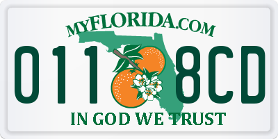 FL license plate 0118CD