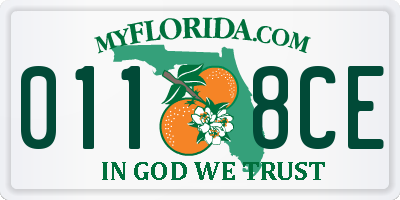 FL license plate 0118CE