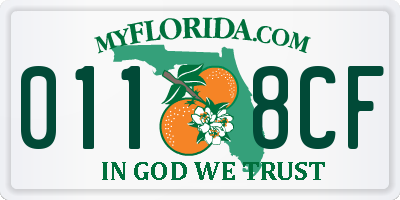 FL license plate 0118CF