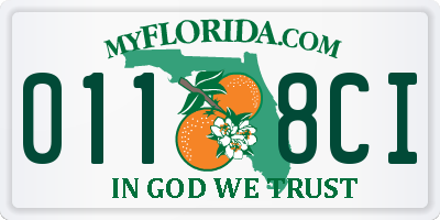 FL license plate 0118CI