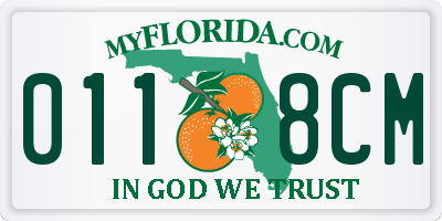 FL license plate 0118CM