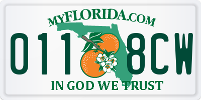 FL license plate 0118CW