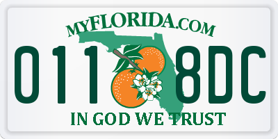 FL license plate 0118DC