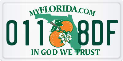 FL license plate 0118DF