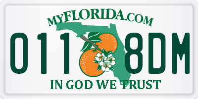 FL license plate 0118DM
