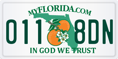 FL license plate 0118DN