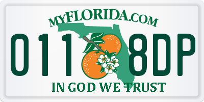 FL license plate 0118DP