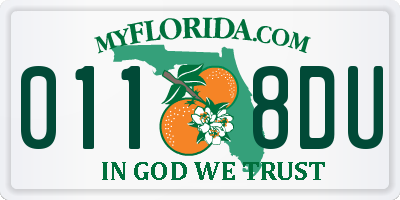 FL license plate 0118DU