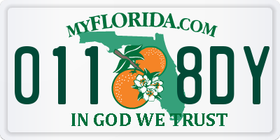 FL license plate 0118DY