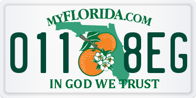 FL license plate 0118EG
