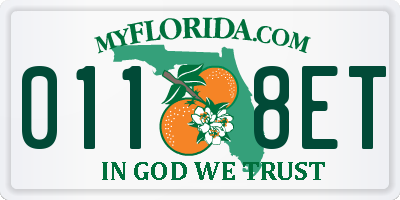 FL license plate 0118ET