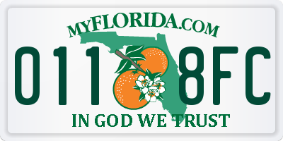 FL license plate 0118FC