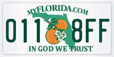 FL license plate 0118FF