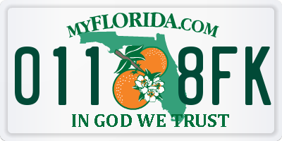 FL license plate 0118FK