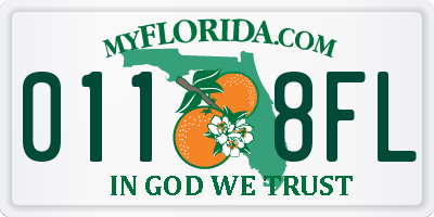 FL license plate 0118FL
