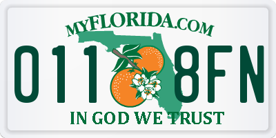 FL license plate 0118FN